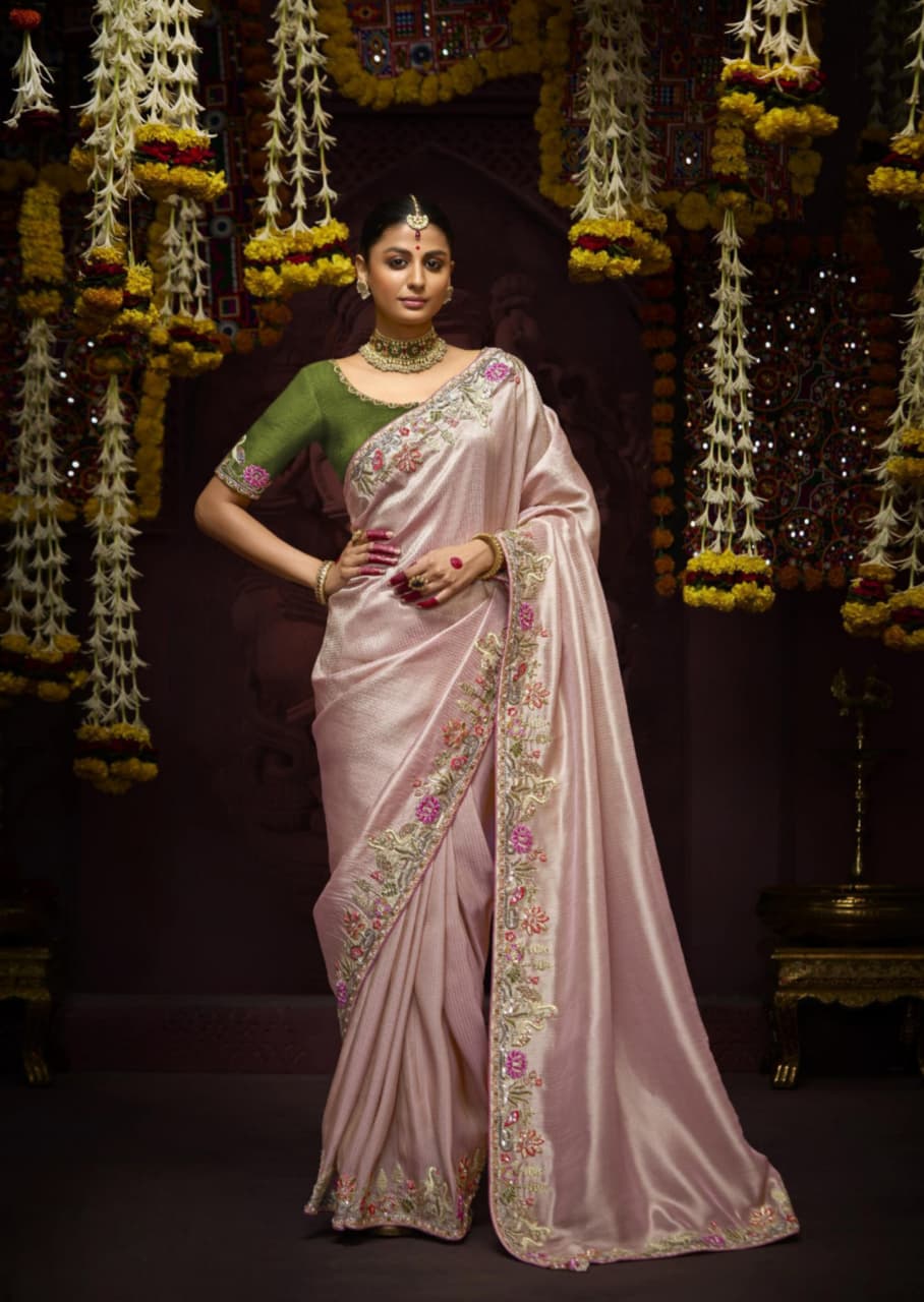 Blush Pink Pure Banarasi Kanjivaram Zari Weaving Saree