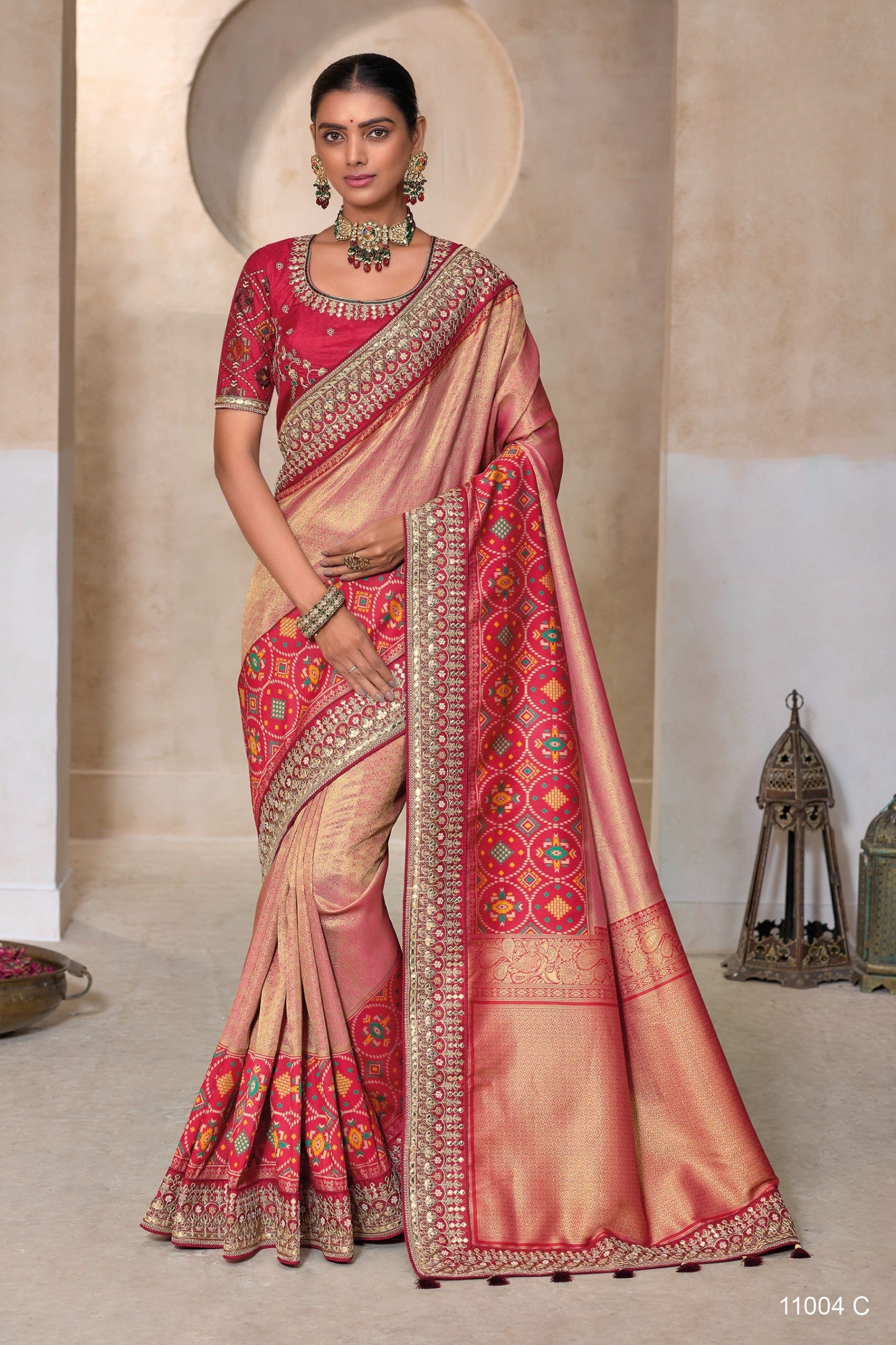 Trasitional Red Banarasi Silk Designer Saree