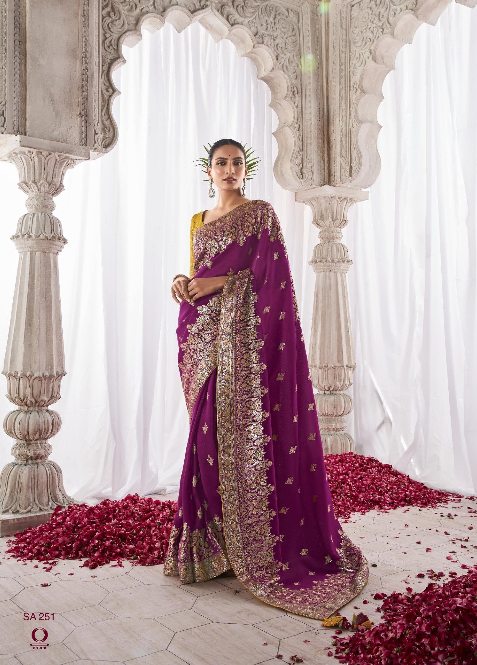 Purple Kora Silk Festival Wear Saree