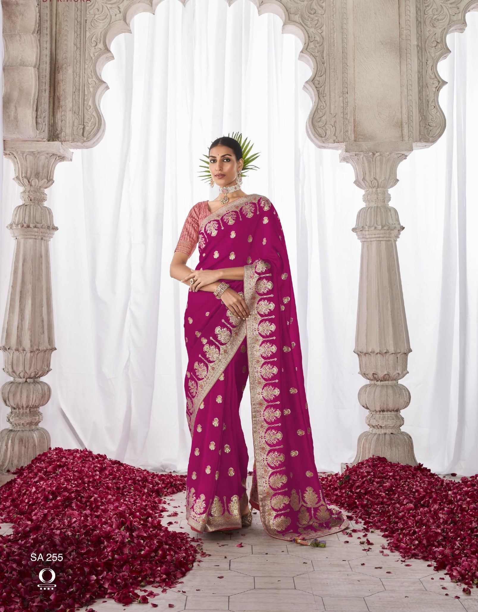 Magenta Kora Silk Festival Wear Saree