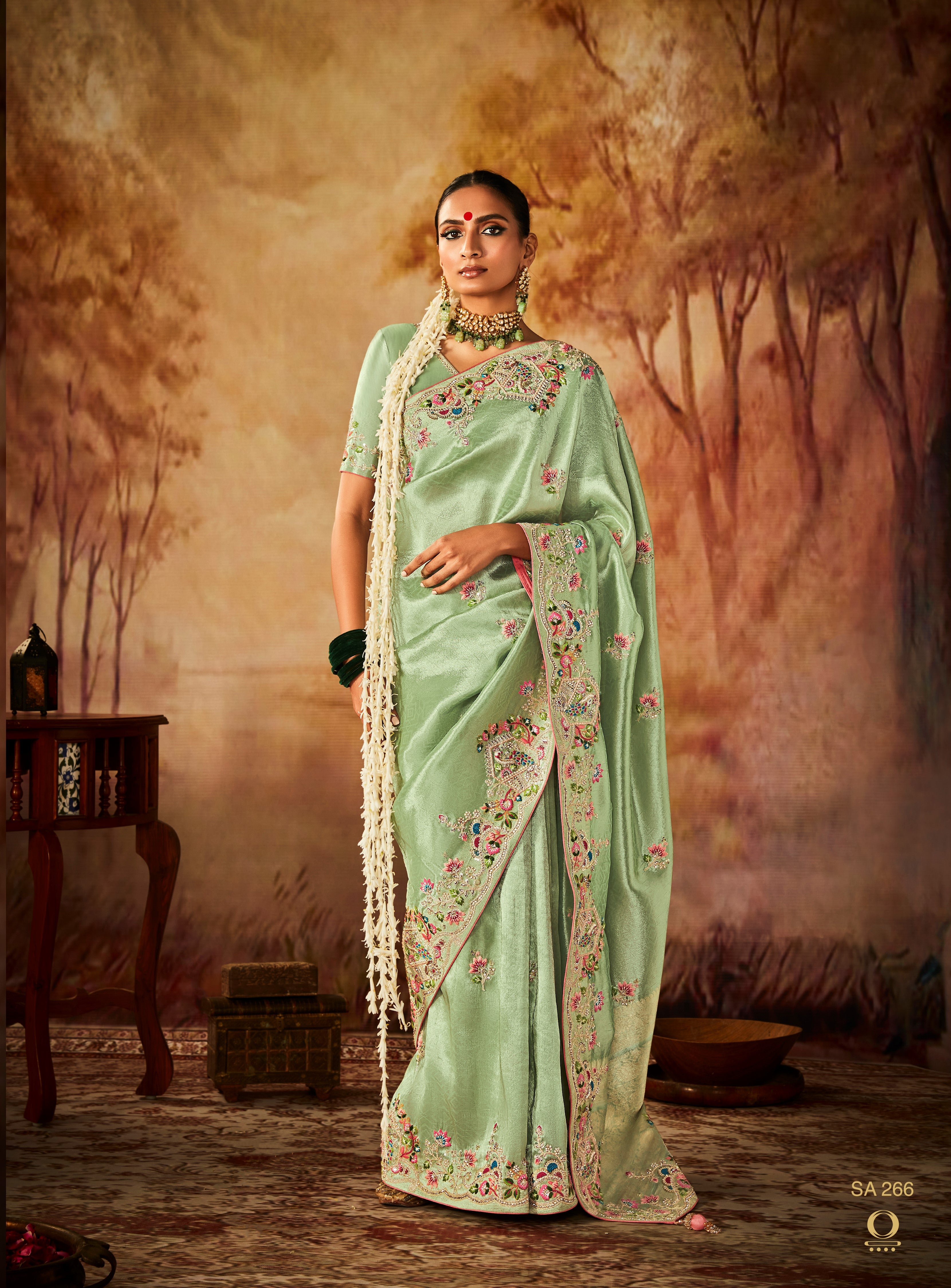 Green Banarasi Kanjivaram Party Wear Saree