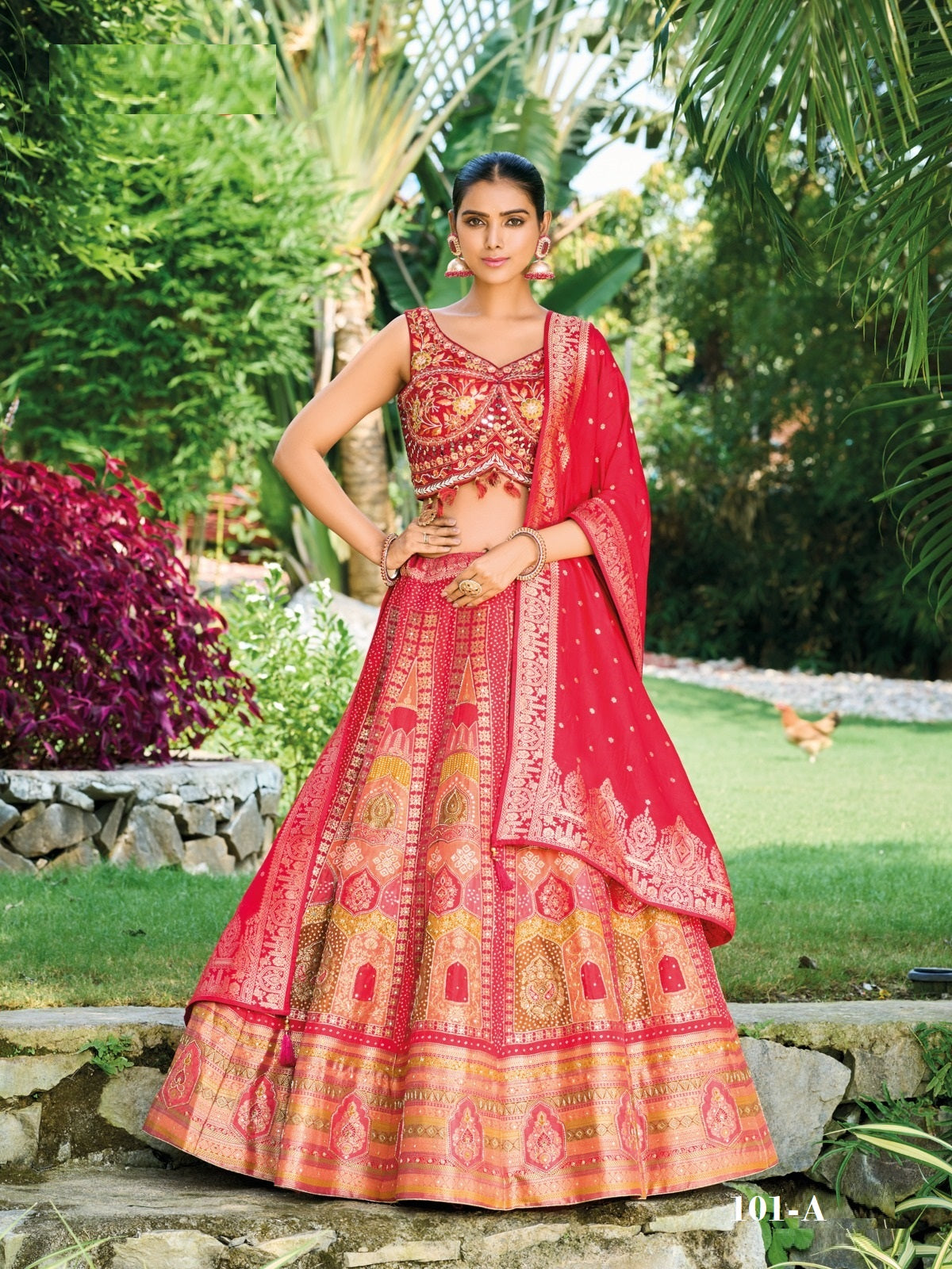 Red Banarasi Silk Wedding Wear Lehenga Choli