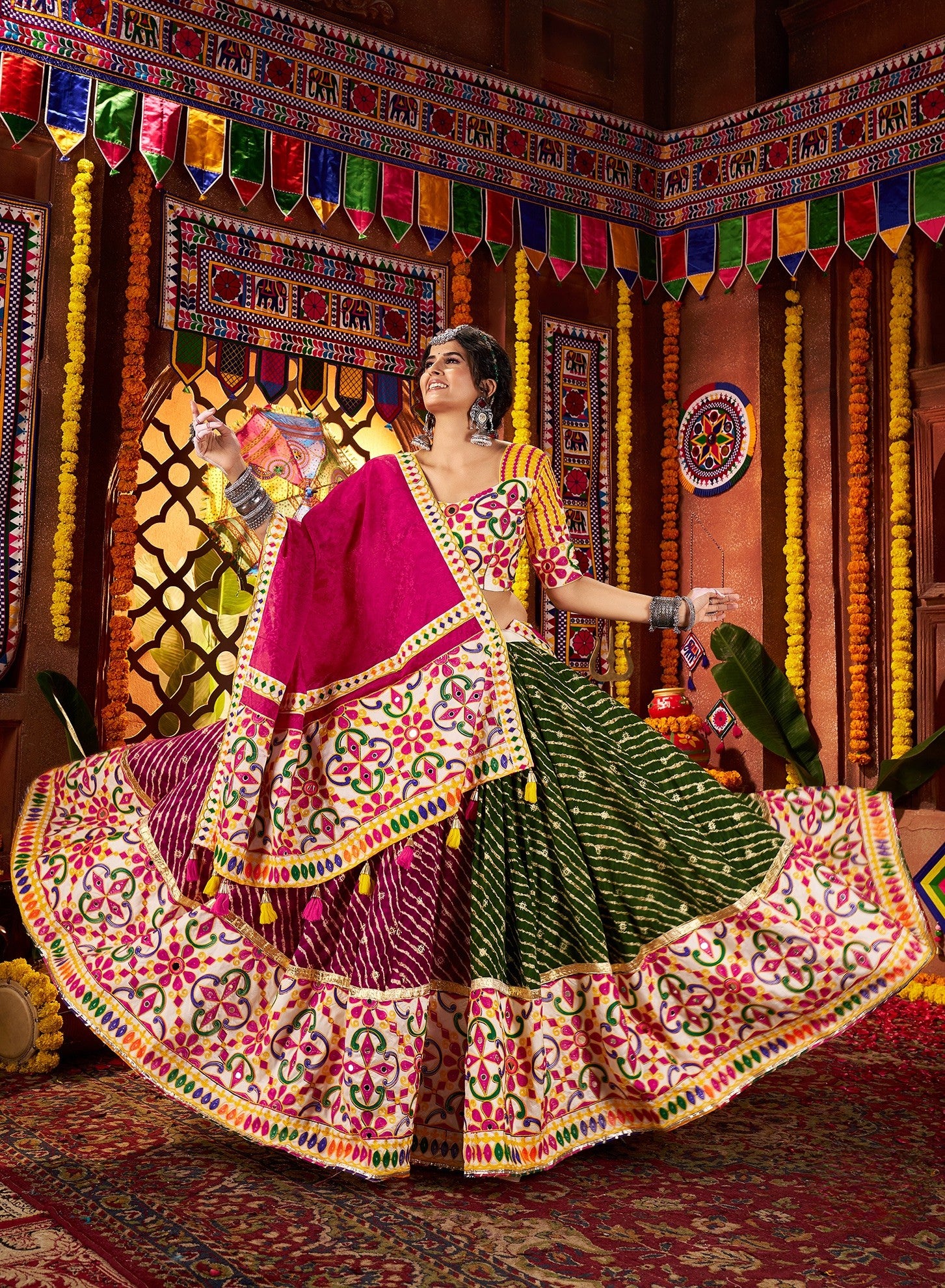 Multicolor Viscose Cotton Navratri Special Chaniya Choli