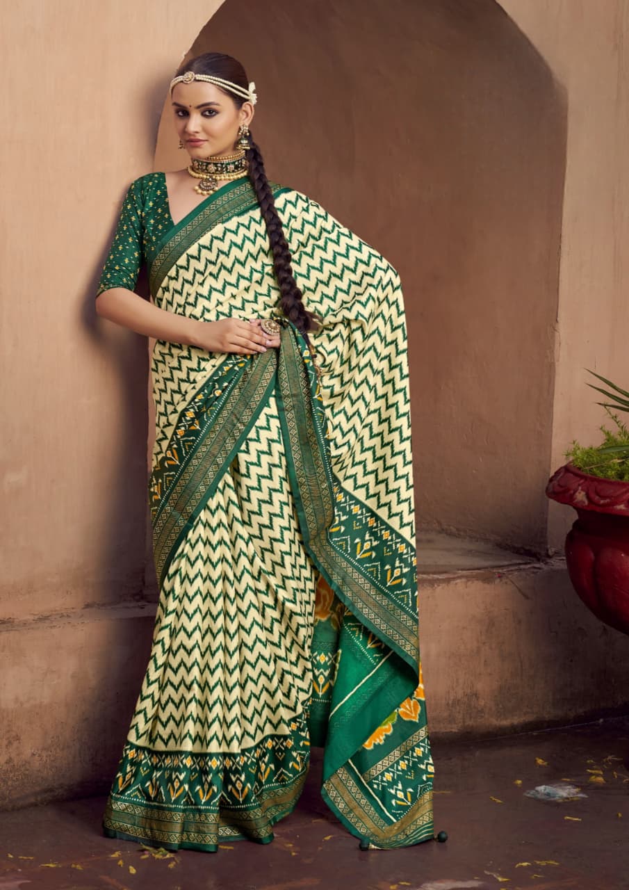 Green Silk Classic Patola Printed Saree