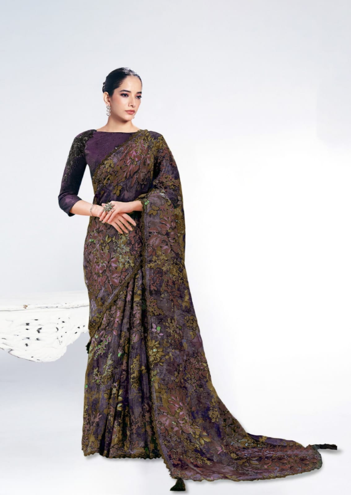 Brasso Embroidered Stone Handwork Saree