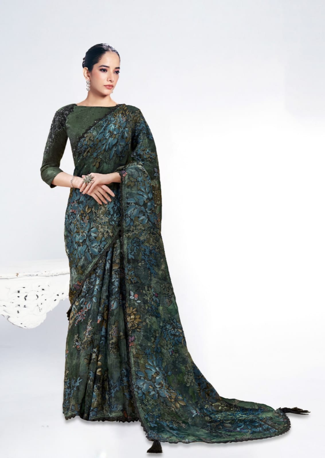 Brasso Embroidered Stone Handwork Saree