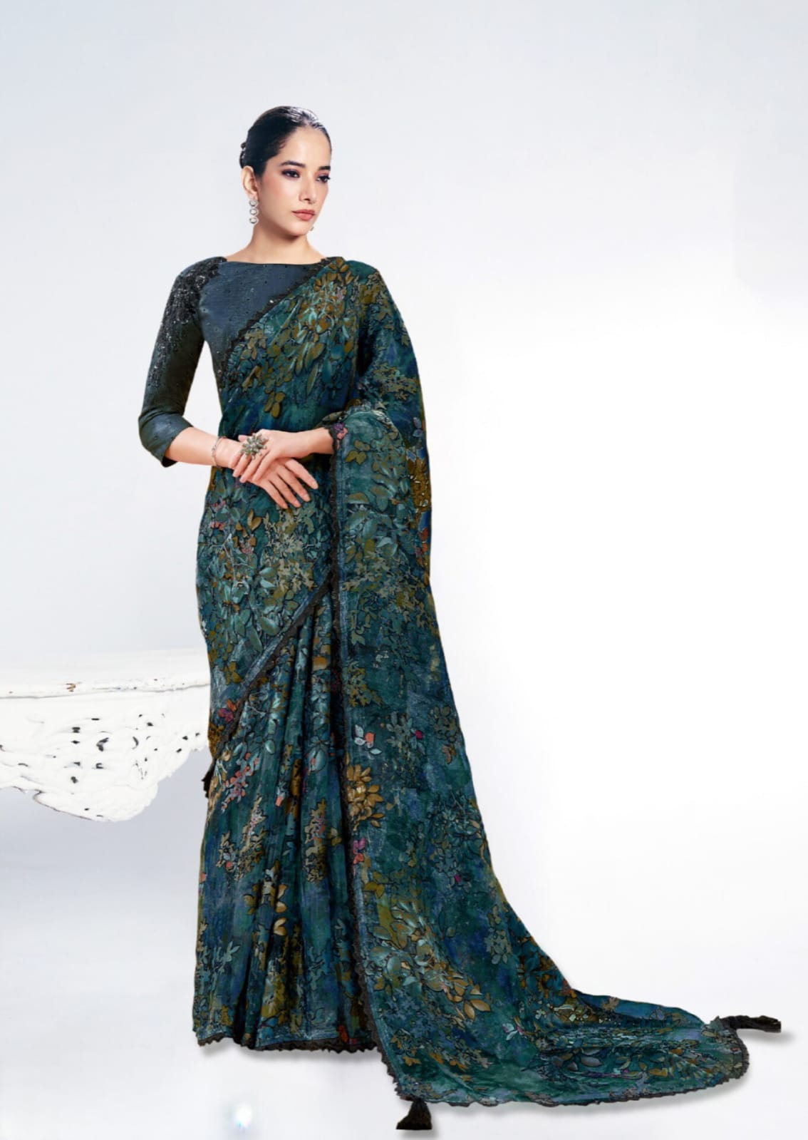 Brasso Embroidered Stone Handwork Saree