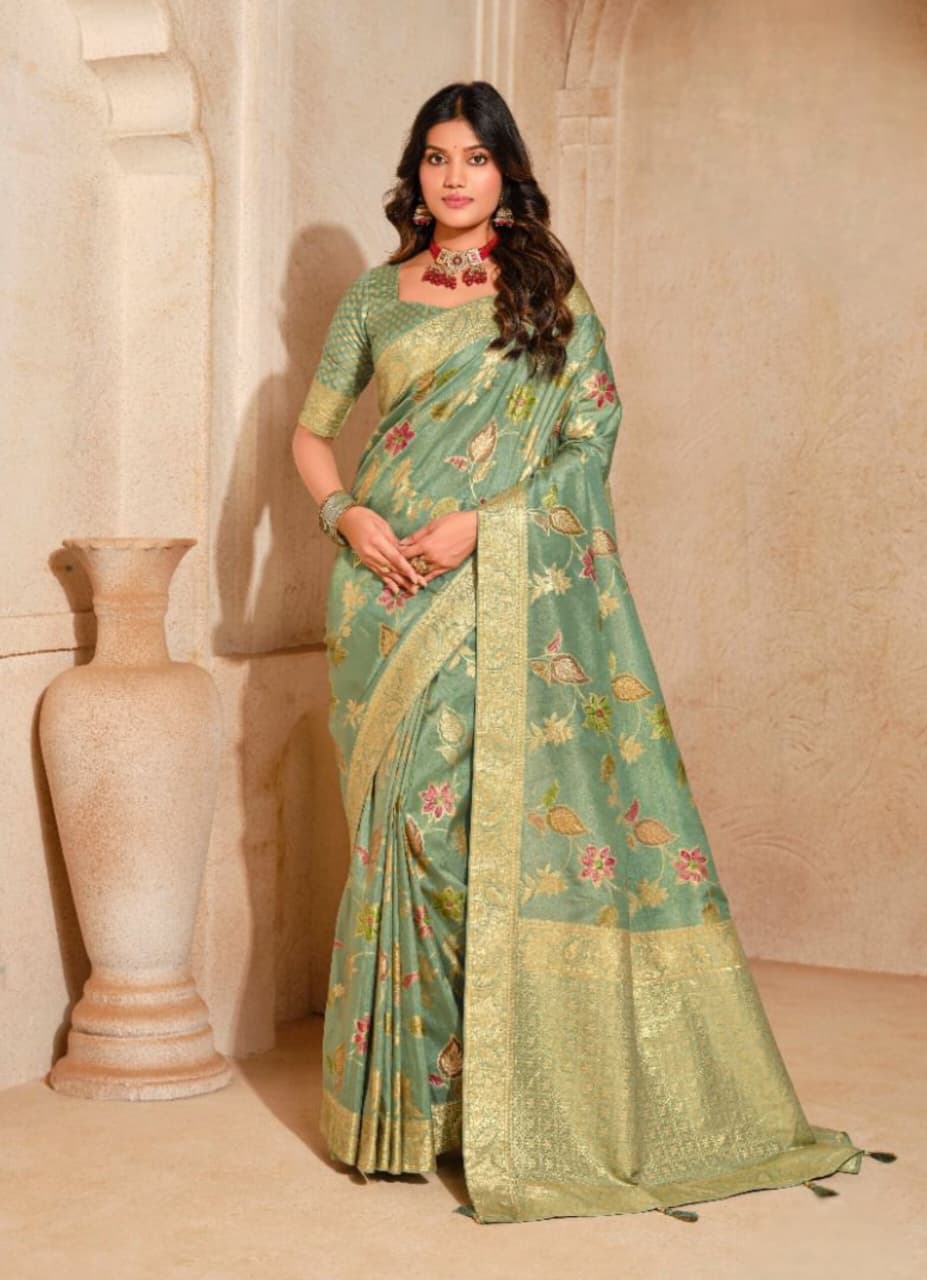 Green Silk Zari Weaving Saree