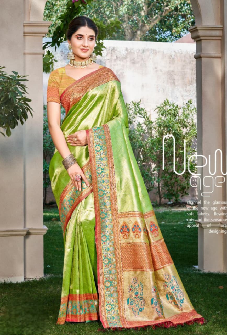 Green Kanjivaram Silk Weaving Saree