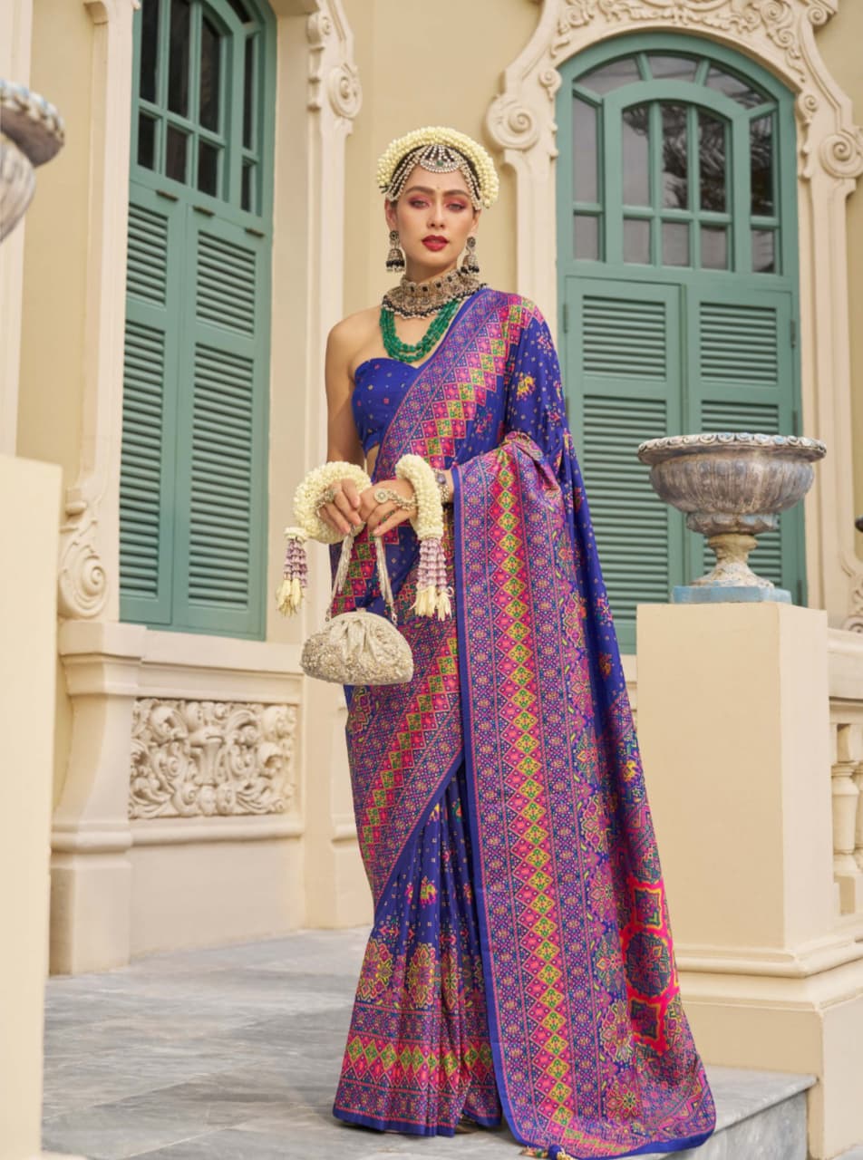 Royal Purple Super Banarasi P.V.Silk Kashmiri Weaving Saree